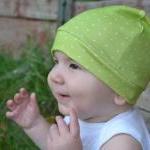 Organic Knit Polka Dot Hat- You Choose Color