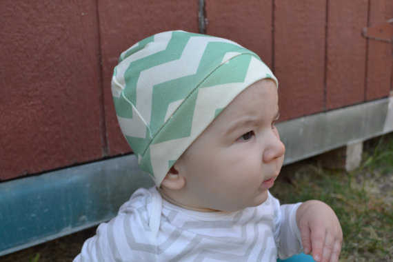 Organic Chevron Knit Baby Hat